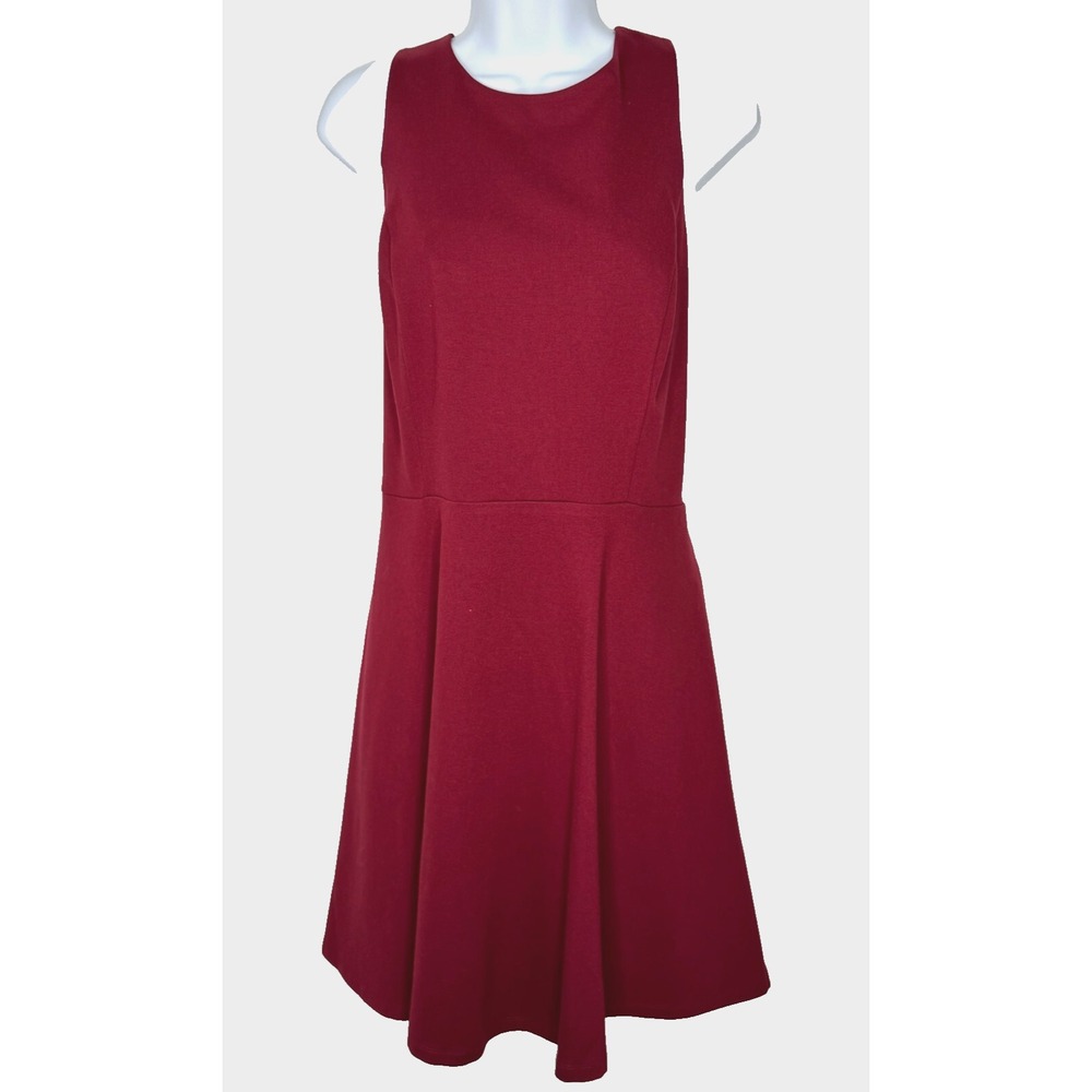 WHITE HOUSE BLACK MARKET Shift Dress Womens Sz 14 Red Lined Sleeveless Valentine